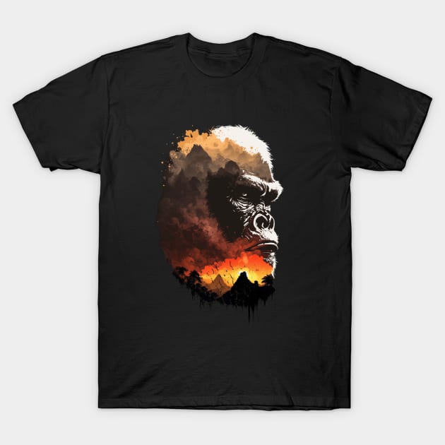 Silverback Gorilla Monkey Mountain Gorilla T-Shirt by BurunduXX-Factory